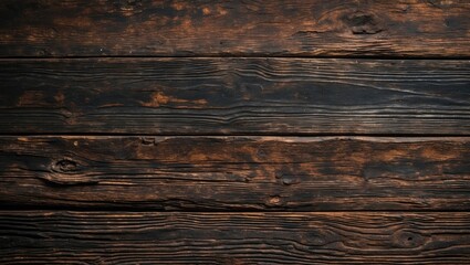 Poster - Dark textured wooden background with a grunge finish showcasing an old brown wood surface for rustic and vintage design themes.
