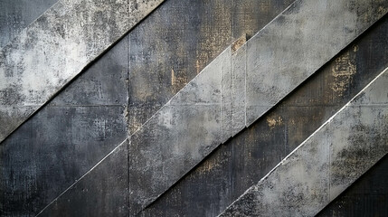 Poster - Modern industrial design with intersecting diagonal wall molding texture for creative background elements