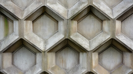Poster - Geometric wall design with overlapping molding shapes for architectural inspiration