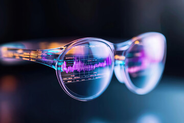Poster - Innovative augmented reality glasses displaying vibrant data visualizations