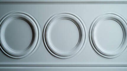Poster - elegant wall with circular molding frames for interior design