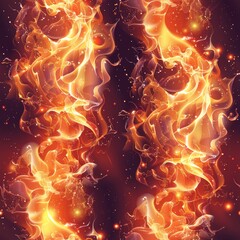 Fototapete - This vibrant abstract pattern features swirling flames and smoke in rich shades of orange and red. The design creates a dynamic and energetic feel perfect for various creative projects.