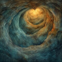 Poster - Vibrant colors swirl together forming abstract shapes and heart motifs that evoke feelings of love.