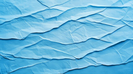 Poster - Abstract wavy ribbed blue paper texture with soft shadow for design projects