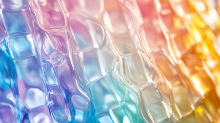 Poster - vibrant abstract texture of wavy ribbed transparent plastic surface for creative design