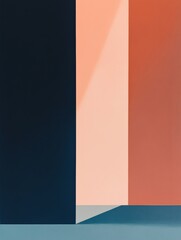 Poster - Colorful geometric shapes create a modern art composition in a minimalistic setting. Generative AI