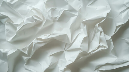 Poster - Abstract texture of white creased paper with sharp and soft folds for background design
