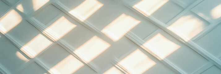 Poster - Elegant white diamond lattice pattern with soft light shadows for interior design inspiration