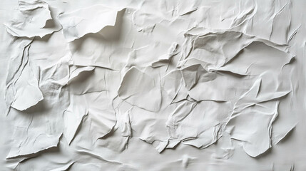 Poster - Abstract texture of white layered and creased paper for artistic backgrounds and design