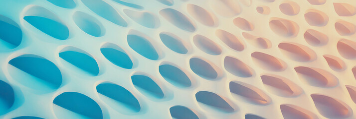 Poster - abstract pattern of white plastic mesh on wall with soft gradient lighting for modern design