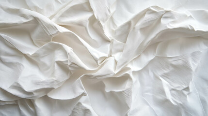 Poster - Abstract texture of white wrinkled paper with fine details for design and art projects