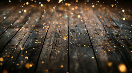 Poster - Enchanting wood texture with dazzling confetti for celebratory designs