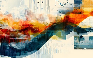 Poster - A vibrant abstract composition featuring swirling colors and dynamic shapes, evoking movement and creativity. Perfect for artistic projects or modern design needs.
