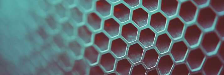 Poster - abstract woven hexagonal mesh on rough textured surface for creative design