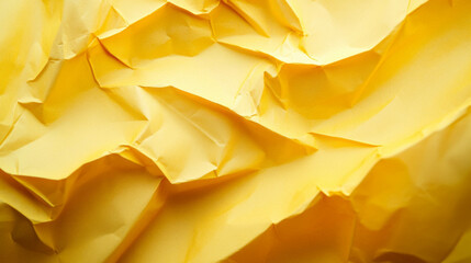 Poster - Vibrant yellow rumpled paper texture for creative design and backgrounds