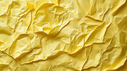 Poster - Vibrant yellow crumpled paper texture for creative design and background use