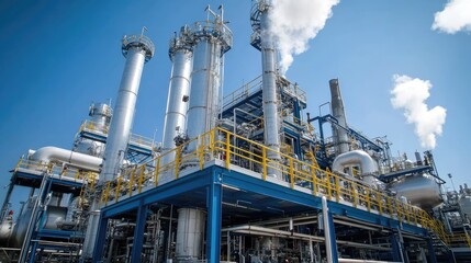 Poster - High-pressure chemical reactors converting raw materials into petrochemicals