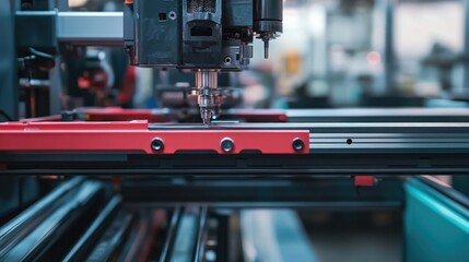 Poster - Industrial-grade injection molding machine forming a detailed plastic product