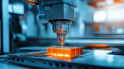 Poster - Industrial-grade injection molding machine forming a detailed plastic product