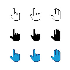 Poster - hand icon set. hand vector icon, palm,click