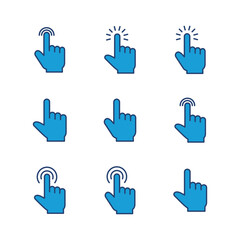 Poster - hand click icon set. pointer icon vector. hand cursor icon vector