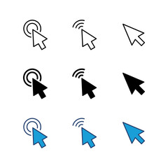 Poster - click icon set. pointer arrow icon. cursor icon vector