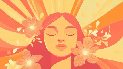 Poster - Creative illustration celebrating female empowerment for International Womens Day with vibrant colors and minimalist design. Generative AI