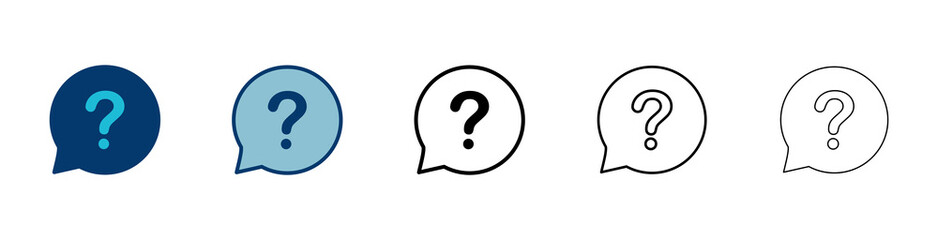 Poster - Question Icon vector isolated on white background. Question mark sign. help icon. Faq