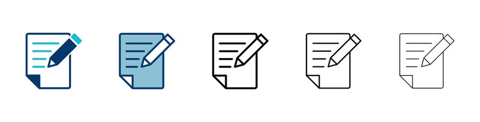Leinwandbilder - Note icon vector isolated on white background. Taking note icon vector. Edit line icon. Document write. Content writing