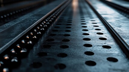 Poster - Metal Surface Showing Many Rows And A Patterned Metallic Texture