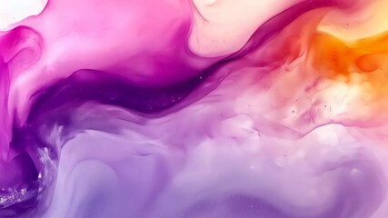 Poster - Colorful abstract waves blending shades of purple, pink, and orange in a fluid artistic display