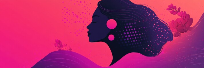 Poster - Bold International Womens Day campaign poster showcasing a modern artistic illustration of a woman symbol. Generative AI