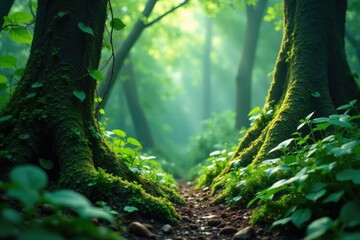 Wall Mural - vines and creepers entwine jungle plant stems, creepers, forest floor, plants