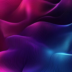 Fototapete - Colorful abstract wave pattern in vibrant pink, purple, and blue shades flowing seamlessly across the surface. Generative AI