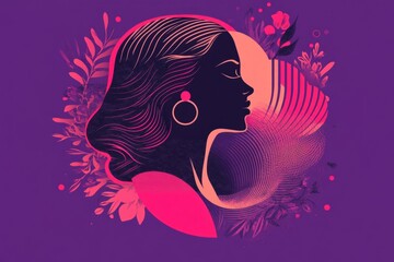 Poster - Bold International Womens Day campaign poster showcasing a modern artistic representation of femininity and empowerment. Generative AI