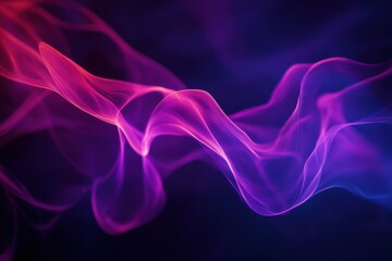 Fototapete - Flowing waves of purple and pink light create a mesmerizing abstract background in digital art. Generative AI