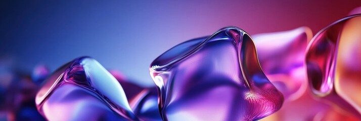 Aufkleber - Colorful abstract shapes merge in a dynamic display of fluid movement against a soft gradient background. Generative AI