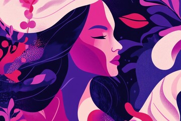 Poster - Bold International Womens Day campaign poster showcasing modern artistic illustration of a woman symbol. Generative AI