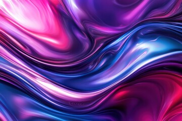 Aufkleber - Vibrant swirls of color create a dynamic abstract background in shades of pink, purple, and blue. Generative AI