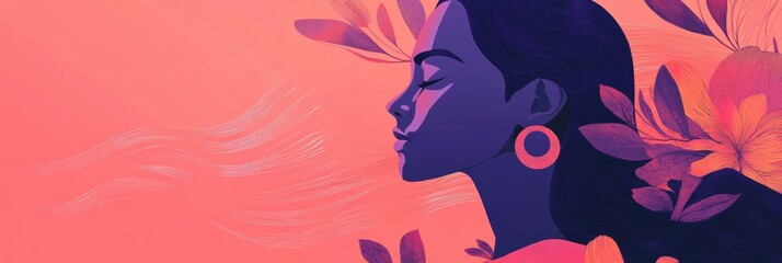 Wall Mural - Bold International Womens Day campaign poster showcases a modern artistic illustration of a woman symbol. Generative AI