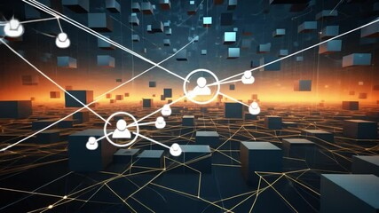 Wall Mural - global communication network