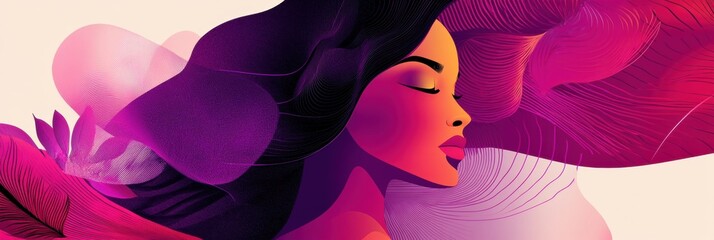 Poster - Bold international womens day campaign poster featuring artistic illustration of a womans symbol. Generative AI