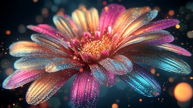 Multicolored dahlia flower isolated on black background. Close up.