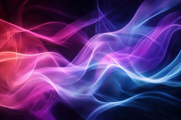 Fototapete - Vibrant waves of light in a spectrum of colors create a dynamic and abstract visual composition. Generative AI