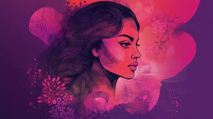 Poster - Bold International Womens Day campaign poster showcasing artistic woman symbol in vibrant colors. Generative AI