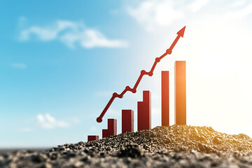 Poster - Business growth trends financial analysis digital graphs outdoor environment aerial view economic insights