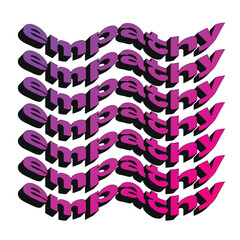 Poster - Modern Embossed Typography Text of 'Empathy' in lowercase, Pink Neon Gradient