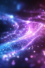 Poster - Ethereal Particle Stream in Cosmic Hues A Mesmerizing Display of Light and Color Abstract Art