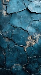 Poster - Deep Blue Stone Texture with Gold Accents Evoking Ancient Rock Formations and Mineral Veins