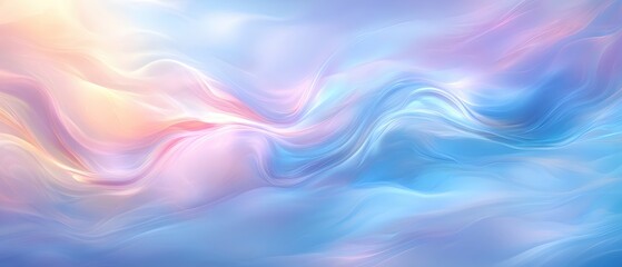 Poster - Ethereal wave of pastel hues light and airy abstract background with flowing dreamy texture